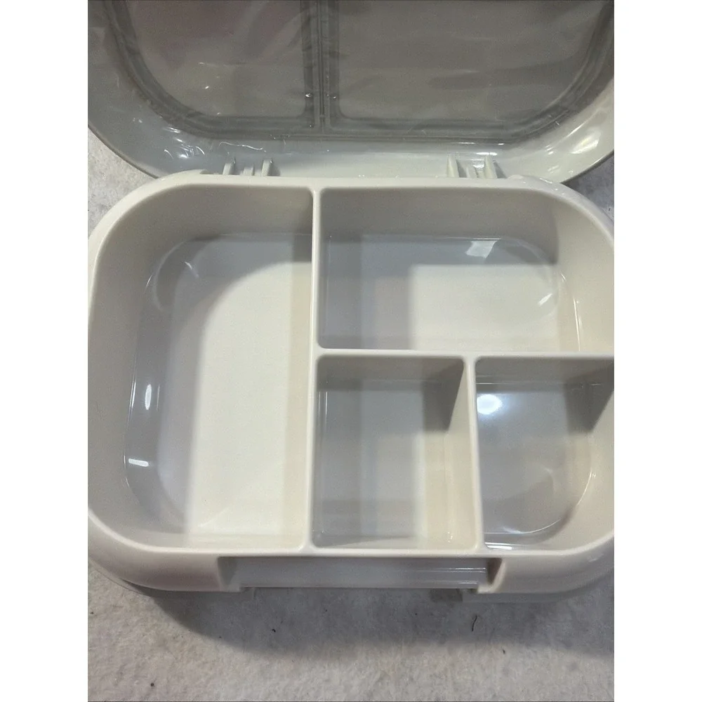 NewBentgo White Bento Box with 4 Compartments, Snap Lid, Plastic, Kids